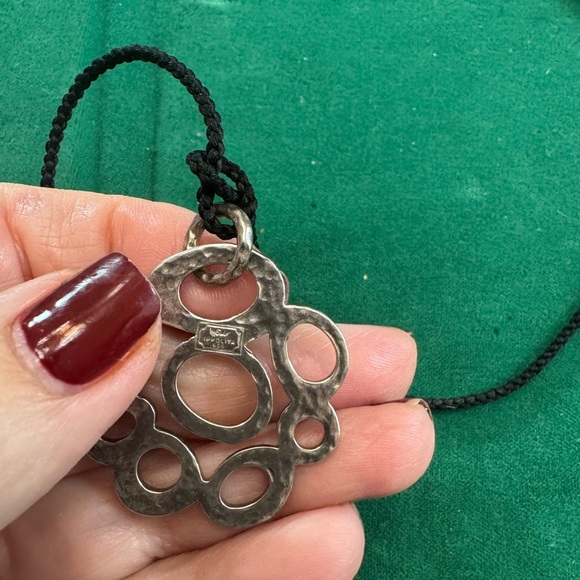 Ippolita Sterling Silver Hammered Classico Circle Pendant - Picture 3 of 4